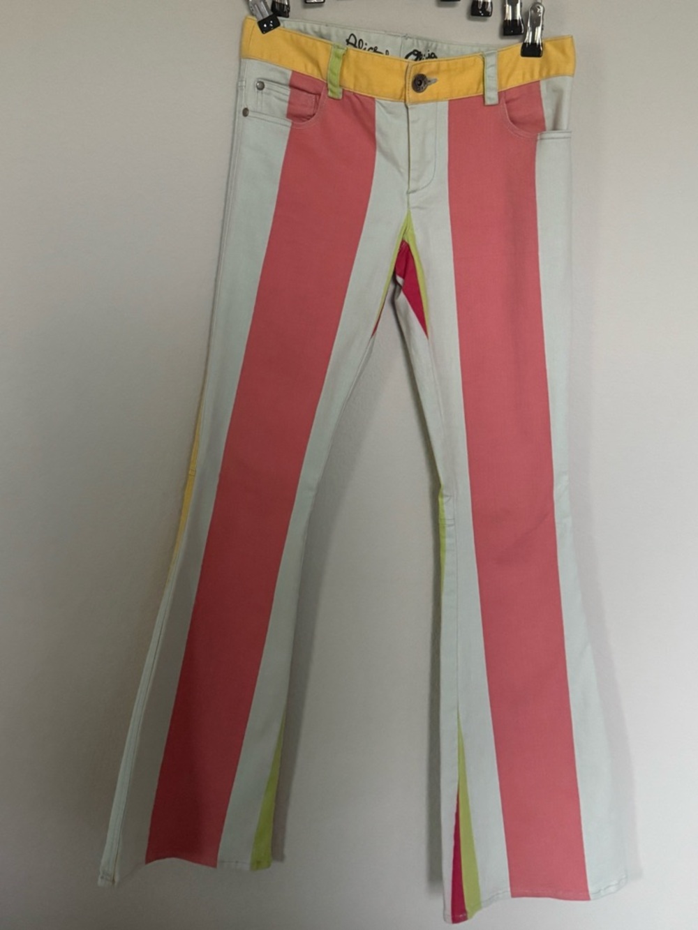 Y2K Alice + Olivia Multicolor Stripe Flare Pants